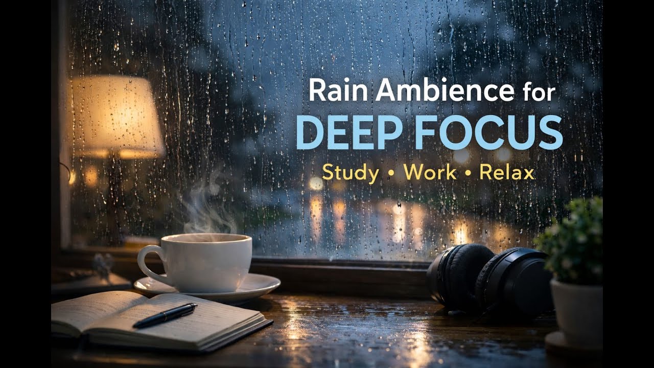 Rain Ambience for Deep Focus🌧️| 100% Concentration,Anxiety Relief Rain|Deep Focus Rain Sound