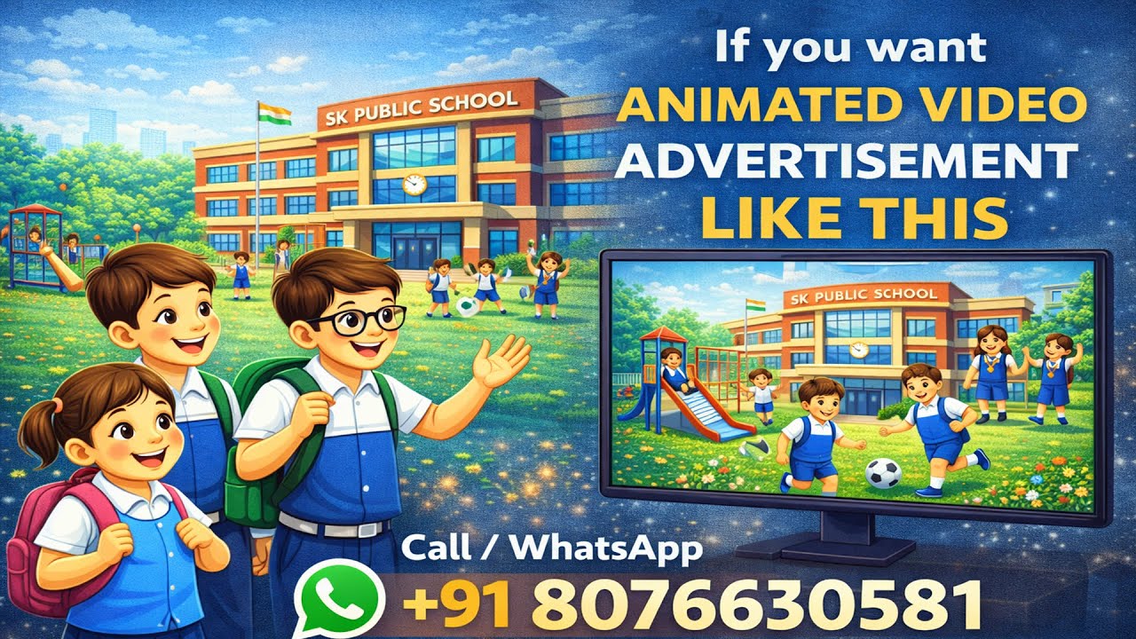 Professional Animated School Advertisement Video | School Admission Promo Video 2025 | 8076630581