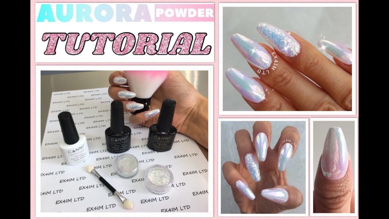 AURORA NAIL POWDER TUTORIAL PIXEL EFFECT How To