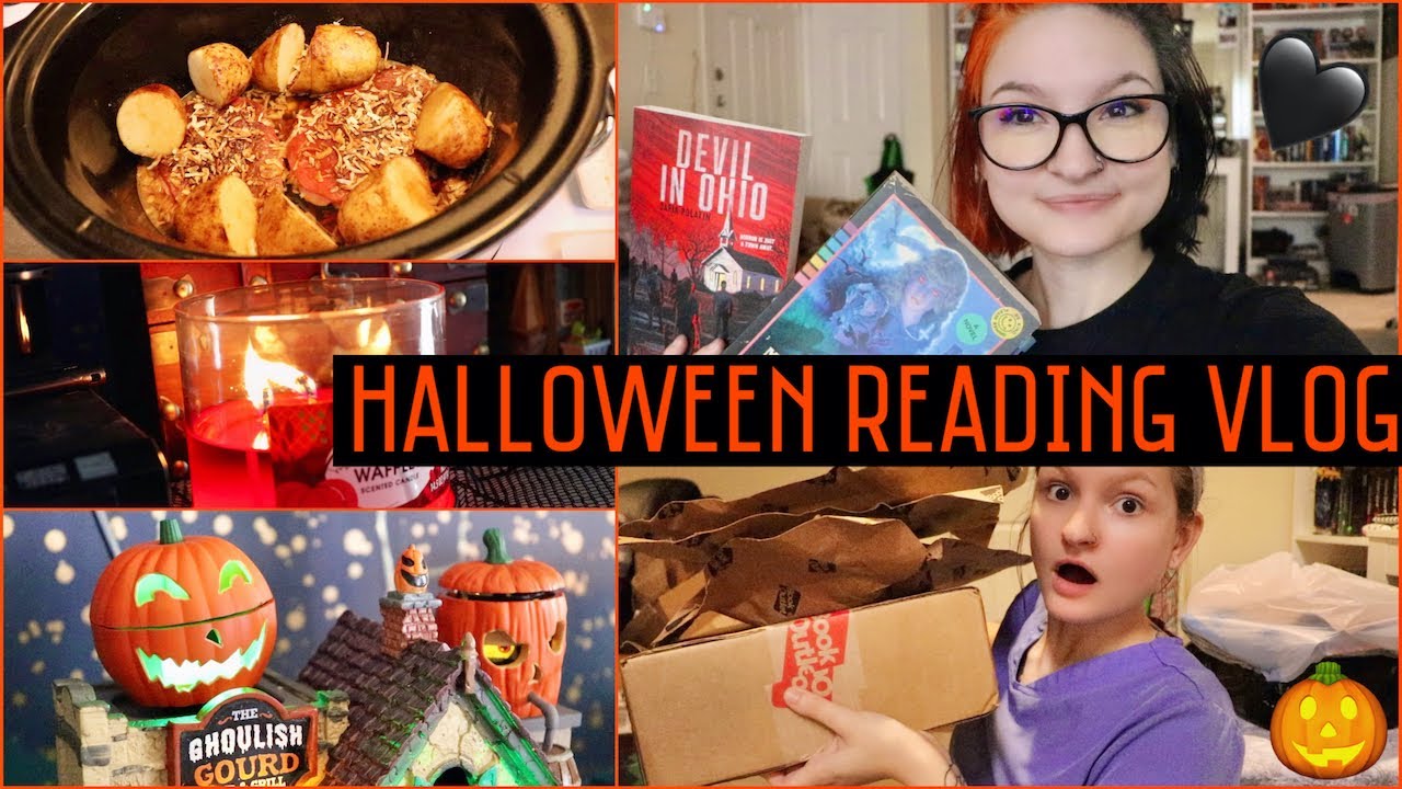 🎃halloween reading vlog + large book haul 🎃