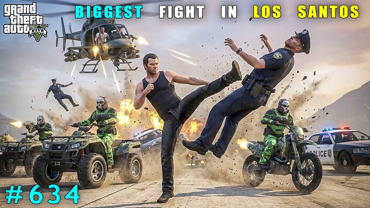 Michael Took Down The Whole Police Army | Gta V Gameplay #634