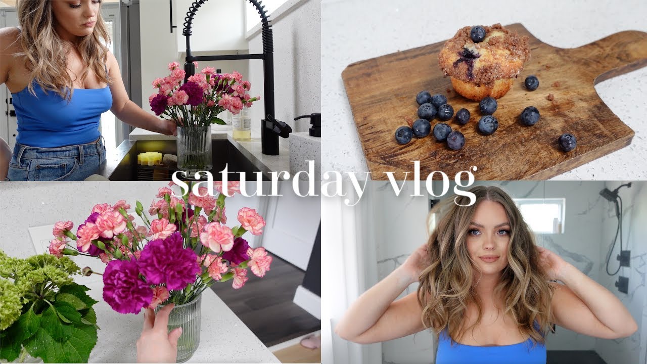VLOG | summer morning routine, beach waves, baking blueberry muffins - spend saturday with me! 2024