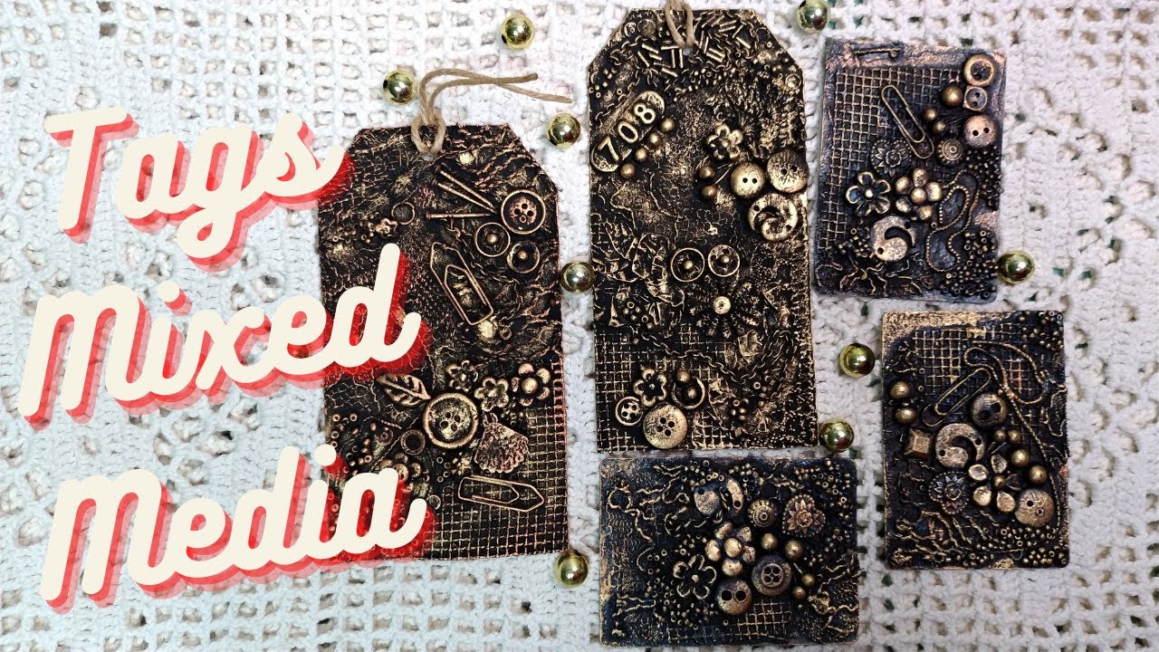 MIXED MEDIA TAGS #DIY