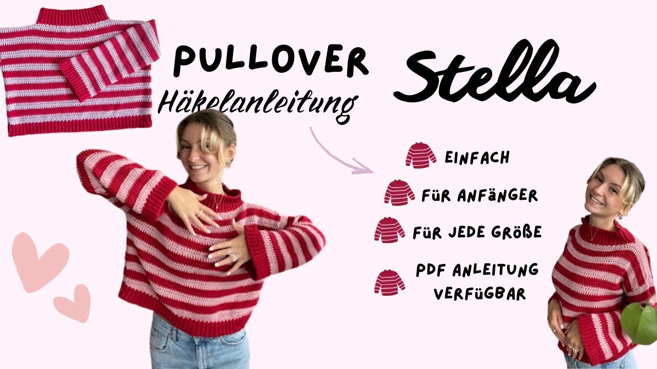 Pullover Stella H&auml;keltutorial ⭐️ f&uuml;r Anf&auml;nger, einfach, schnell