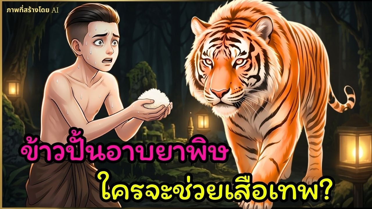 [ นิทานพื้นบ้าน ]แม่เลี้ยงวางยาข้าวปั้นล่อเสือ…ทำไมเด็กกำพร้ากินแทน? | นิทานพื้นบ้าน