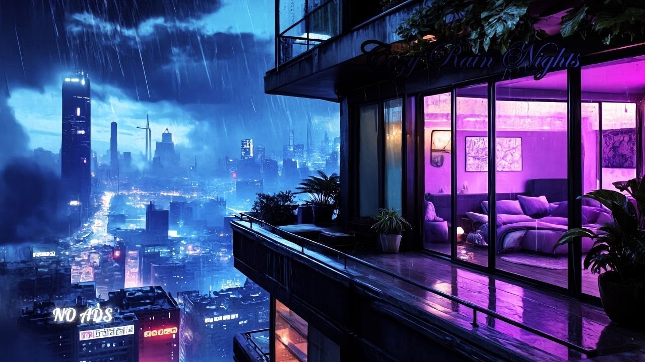 Chill Under Neon Rain – Urban Night Ambience for deep sleep
