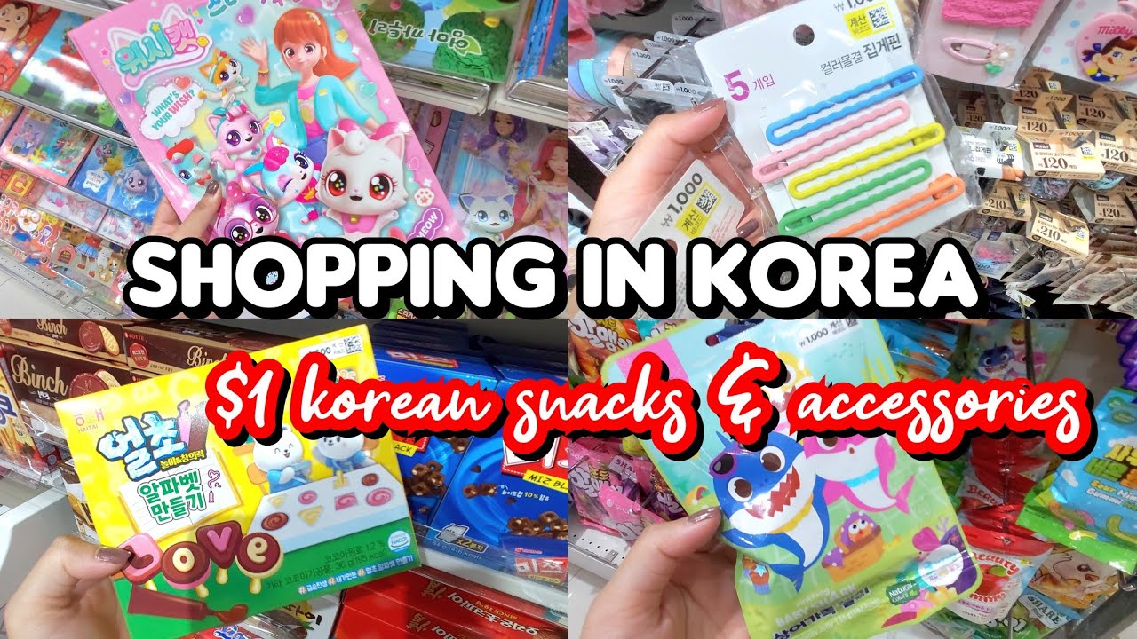 Shopping in korea 🇰🇷 vlog, $1 korean Snacks & accessories shopping 🛍 cute keyrings 