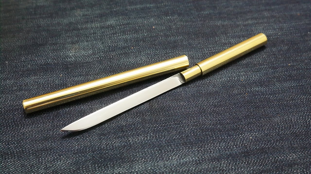 Making a Brass Tube Knife / 금장도 만들기