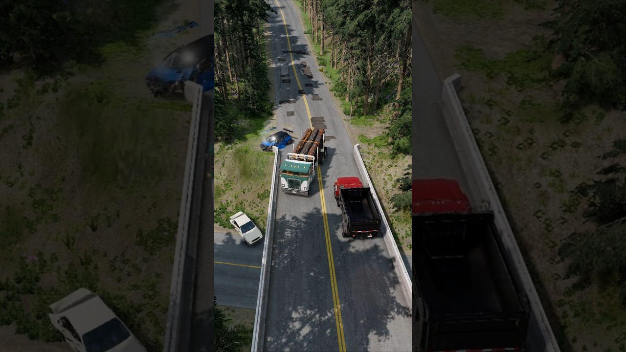 Realistic Highway Car Crashes #63