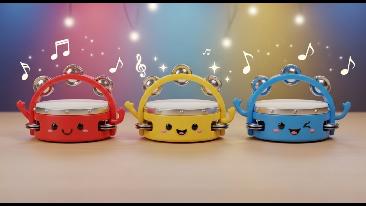 Pequeñas Panderetas de Juguete | Canción de Ritmo y Movimiento para Niños