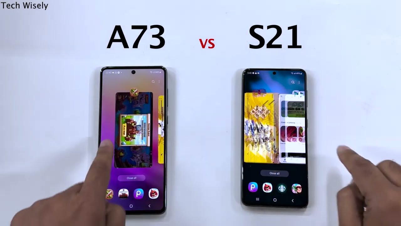SAMSUNG A73 vs S21 - Speed Test