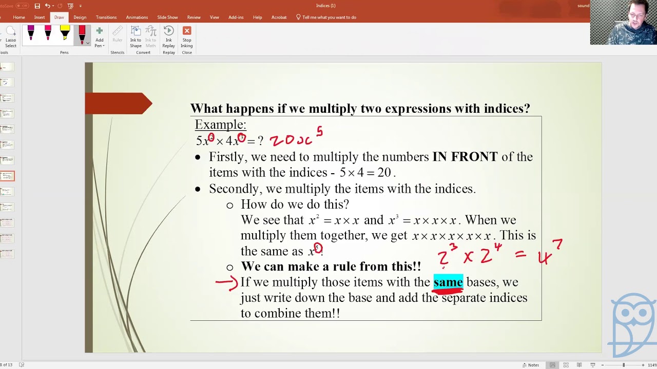 Live Lesson: Checkpoint Mathematics - Indices Rules and Practice