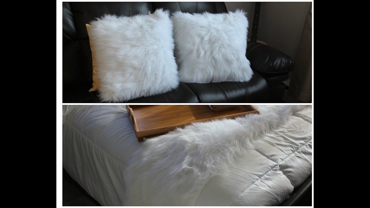 How To DIY - Inexpensive Beautiful FUR/FLUFFY Throw Pillow And Blanket || DanTemmy