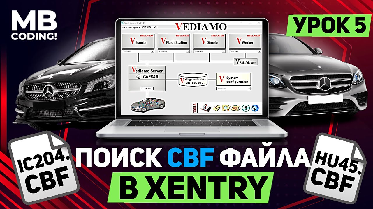 Mercedes программа Vediamo / Xentry как найти нужные CBF / инcтрукция для новичков обучение Урок 5