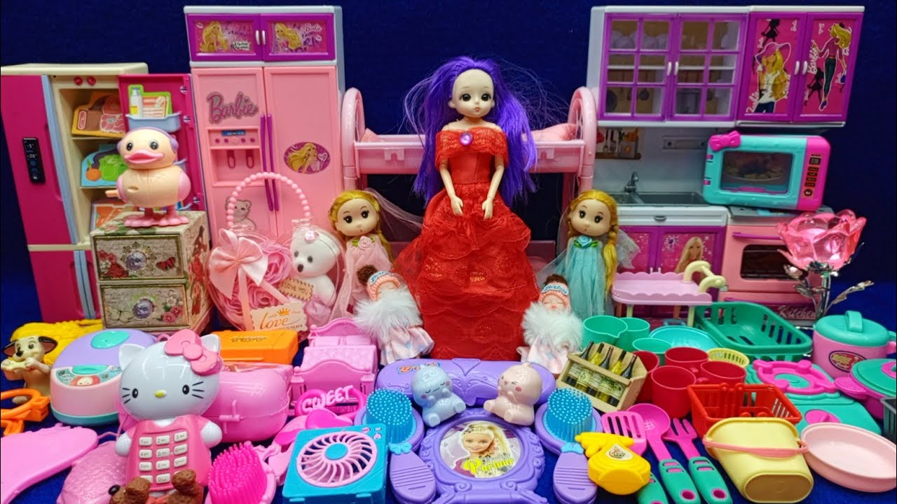 6 Minutes Satisfying with Unboxing Hello Kitty Sanrio Kitchen Set | ASMR Tiny Toys Kitchen Set