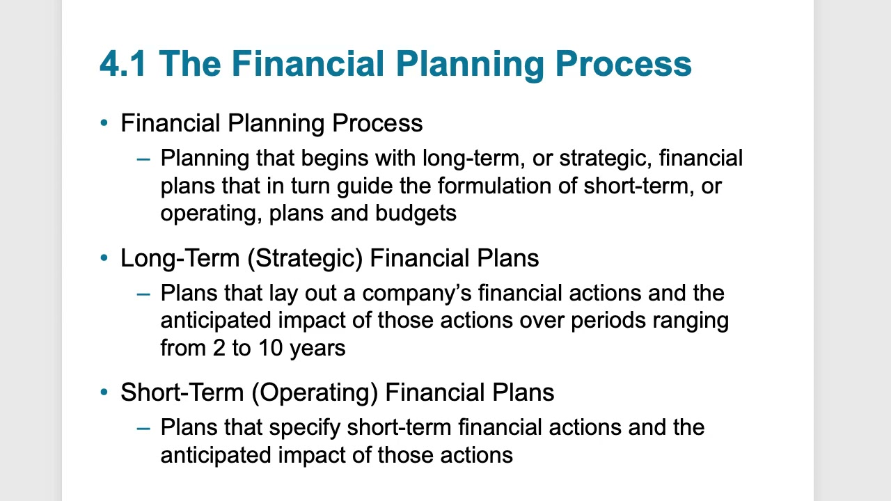 Chapter 4 Financial Planning Part I