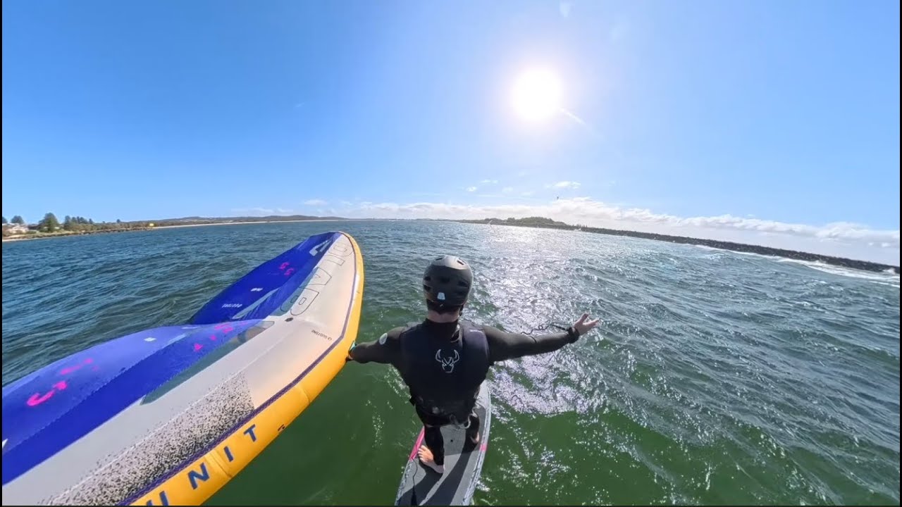 First Swansea Channel Wing Foil Session, Duotone, swell riding