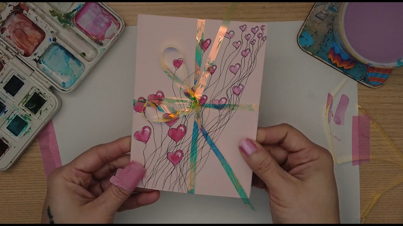 watercolor valentine's day card