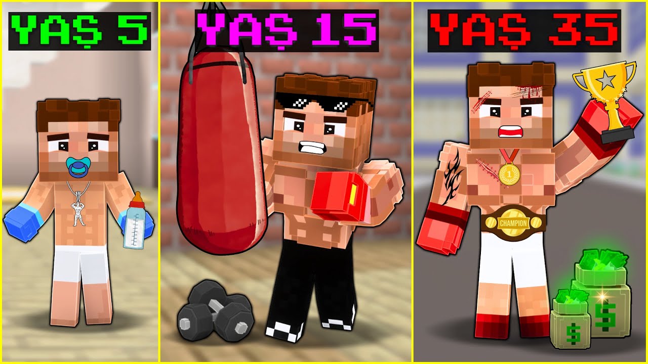 BEBEKLİKTEN DÖVÜŞÇÜLÜĞE ALİ'NİN HAYATI! 😱 -Minecraft