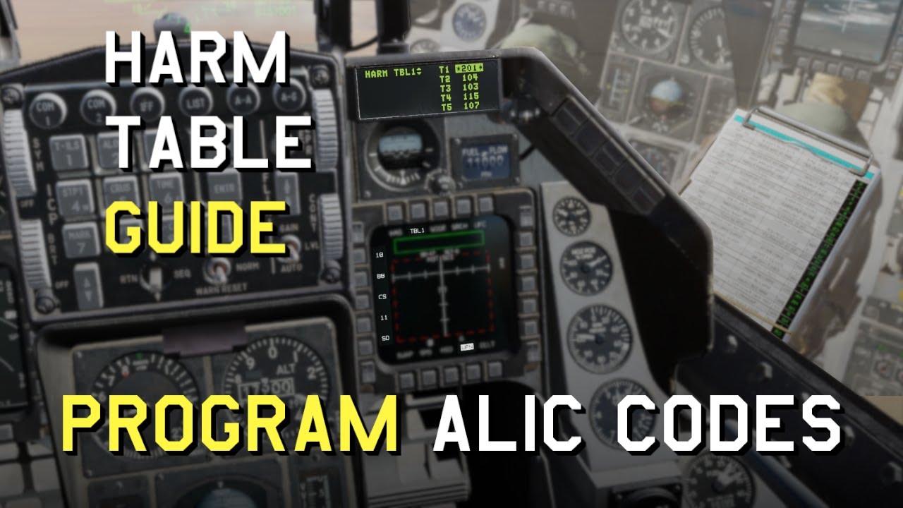 DCS F 16 HARM Setup Tutorial | How to Enter ALIC Threat Codes + RWR Kneeboard