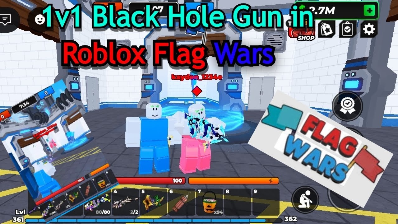Flag Wars! - 1v1 Black Hole Gun in Roblox Flag Wars #flagwars #roblox #flagwarsytb 