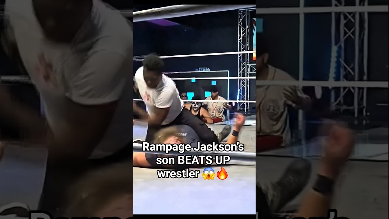 Rampage Jackson&rsquo;s son BEATS UP wrestler 😱🔥 #wwe #ufc #mma #rampagejackson #rajajackson #prowrestling