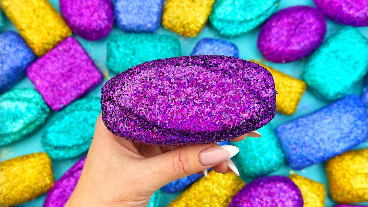 [ASMR]SOAP&GLITTER★Soap boxes with foam&glitter★Crushing soap ★4K★ 바삭바삭한 비누★