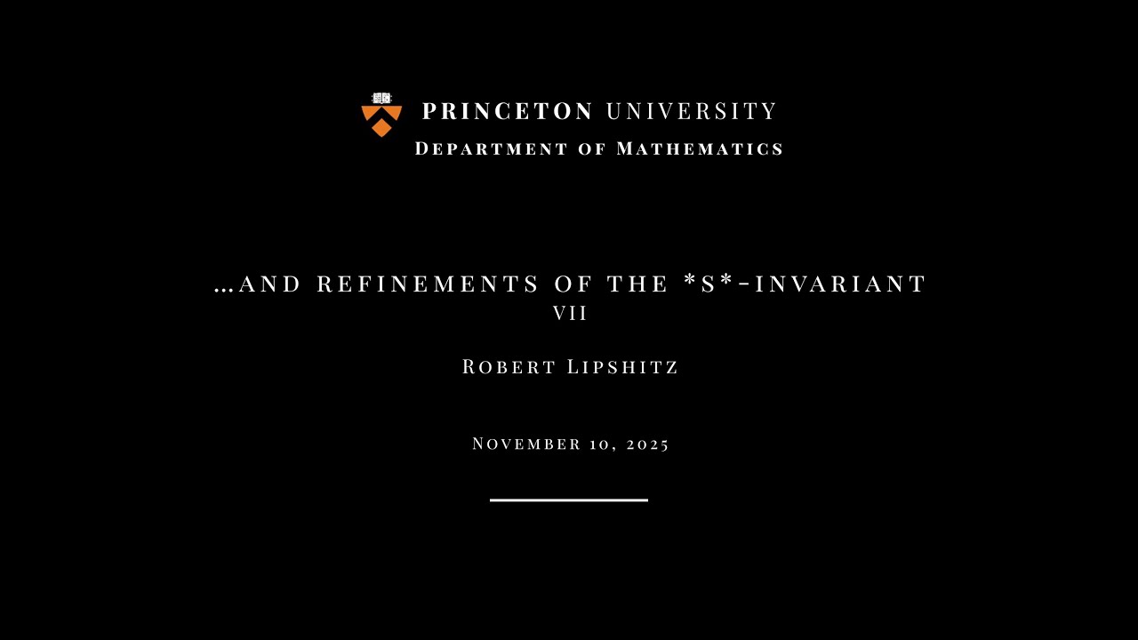 Robert Lipshitz - ...and refinements of the *s*-invariant