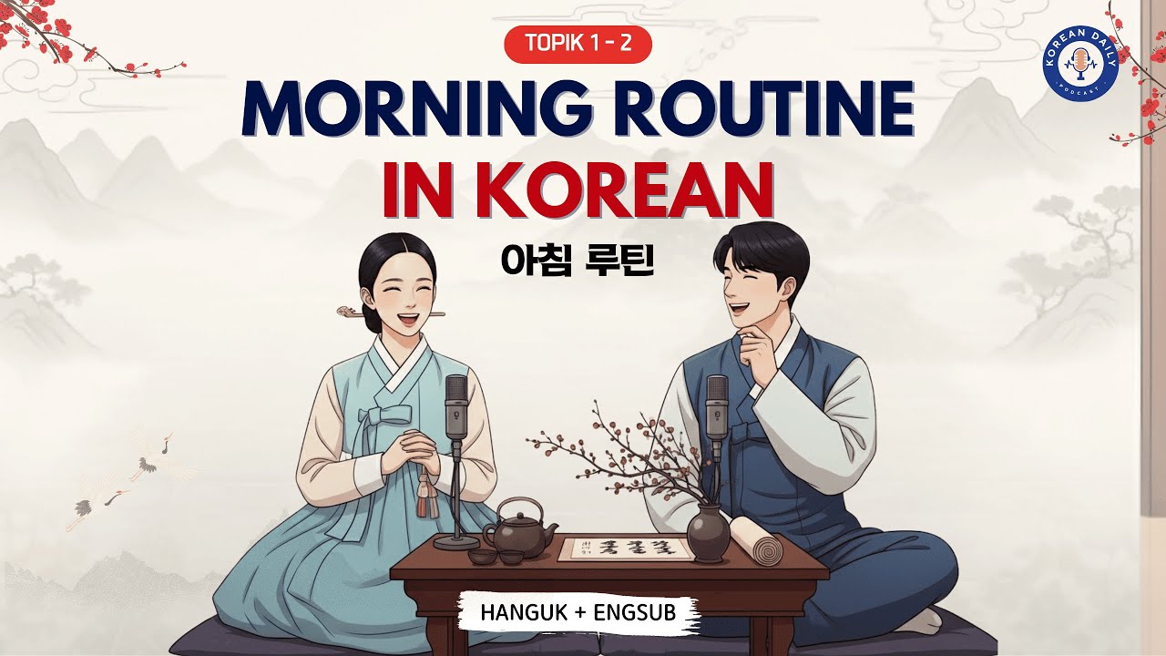 TOPIK 1-2| Do you always snooze your alarm in the morning? Talk About Your Morning Routine in Korean