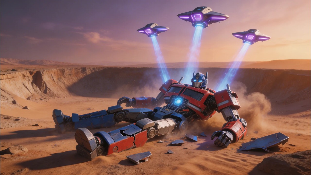 Destroyed Optimus Prime Lifted by Aliens | Restored & Returned