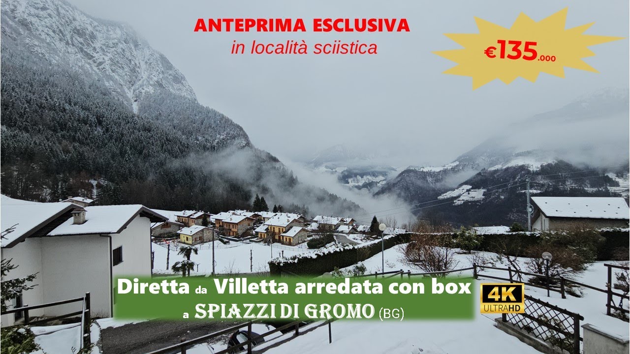NON PIÙ DISPONIBILE: ALTA VALLE SERIANA - SPIAZZI DI GROMO (BG), villetta arredata con box