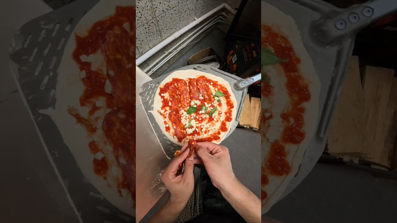 POV MAKING Diavola Pizza 🌶🍕#pizza #pizzamaking #viralvideos #pov #pizzachef #shorts #pizzayolo