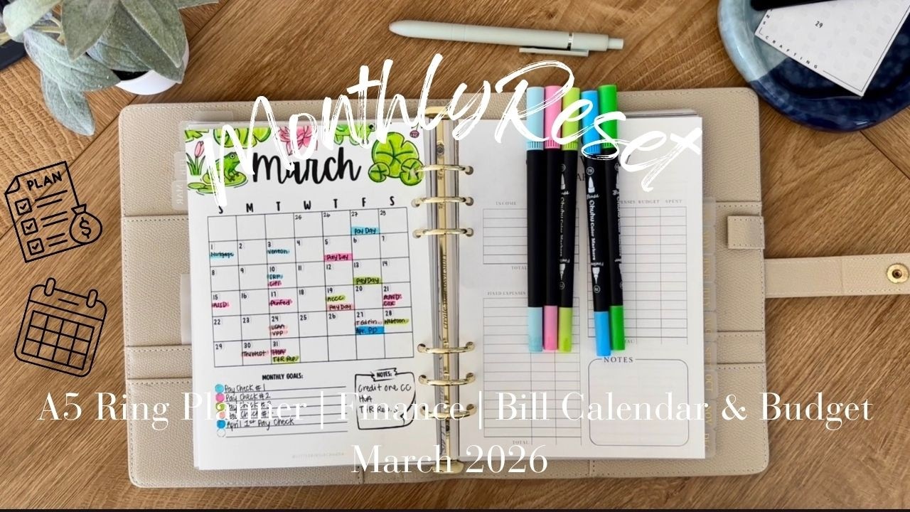 Monthly Reset | March Finance Planner Set Up | Bills Calendar & Budget Overview