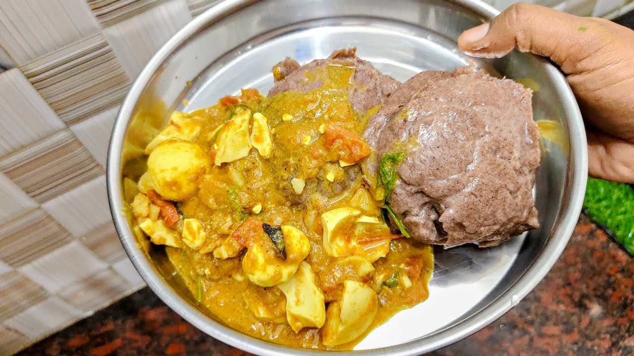  ராகி களி முட்டை கிரேவி ஈஸியா எப்படி செய்றது /village strong ragi kali💪நம்ம நாட்டு ருசி 😋