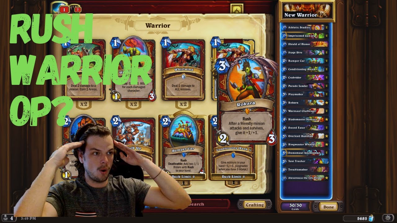 Rush Warrior, the best deck on ladder? -  Swampthangg Hearthstone Deck Guide