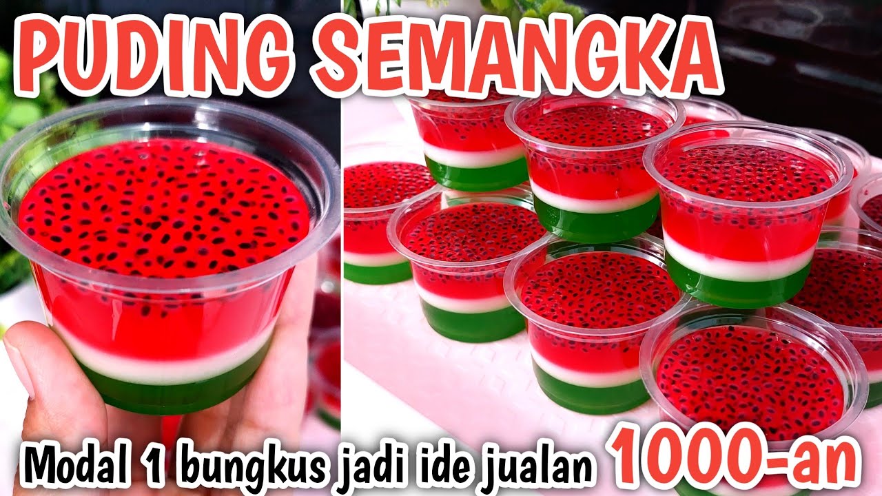 PUDING CANTIK 1000-AN | CUKUP 1 BUNGKUS AGAR-AGAR JADI PUDING SEMANGKA SEBANYAK INI