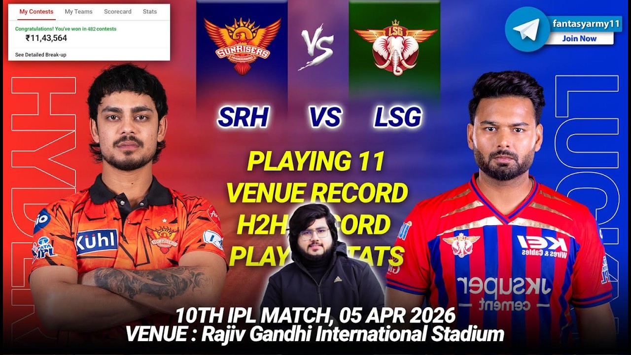 SRH vs LSG Dream11 Prediction | SRH vs LSG Dream11 | Hyederabad vs Lucknow Dream11 10th IPL 2026
