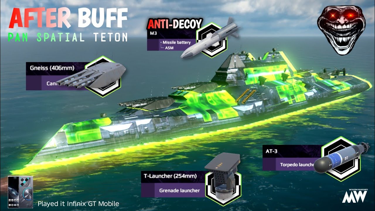 Pan spatial Teton After Buff 🤯 Most Deadliest Battleship - Modern Warships