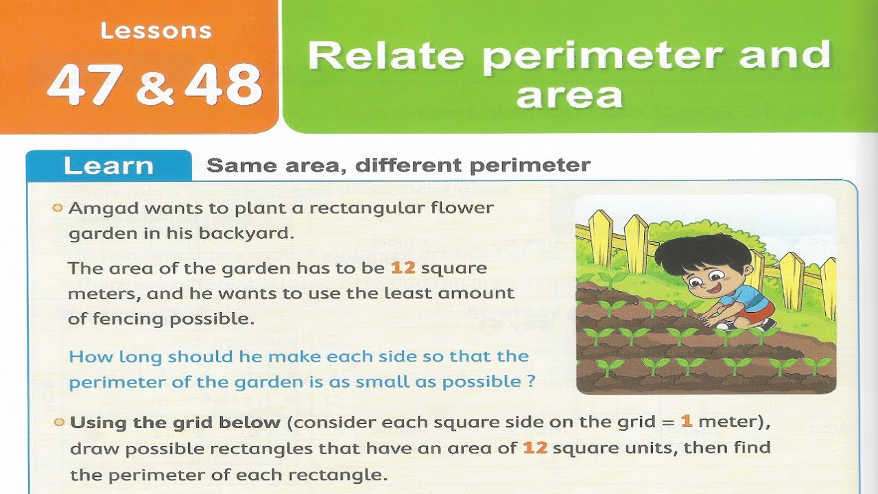 Primary 3 \ grade 3-1st term 47-48 - Relate perimeter and area. شرح ماث ثالثه إبتدائى