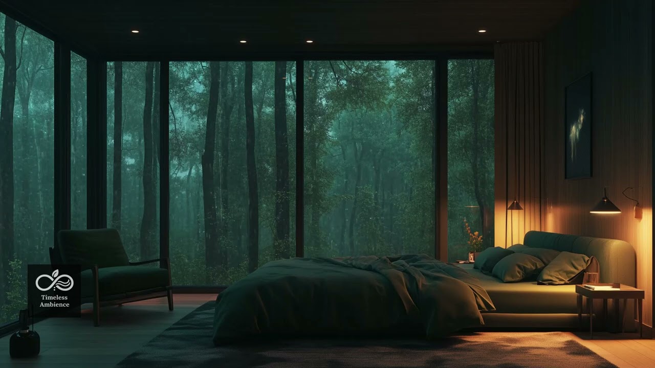 Rainy Bedroom Ambience 🌧️ Calm Night Rain Sounds for Deep Sleep & Relaxation | Timeless Ambience