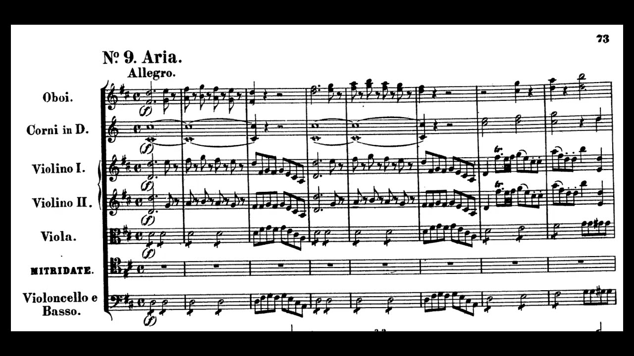 W. A. Mozart - Mitridate's arias from Mitridate, rè di Ponto [SHEET MUSIC]