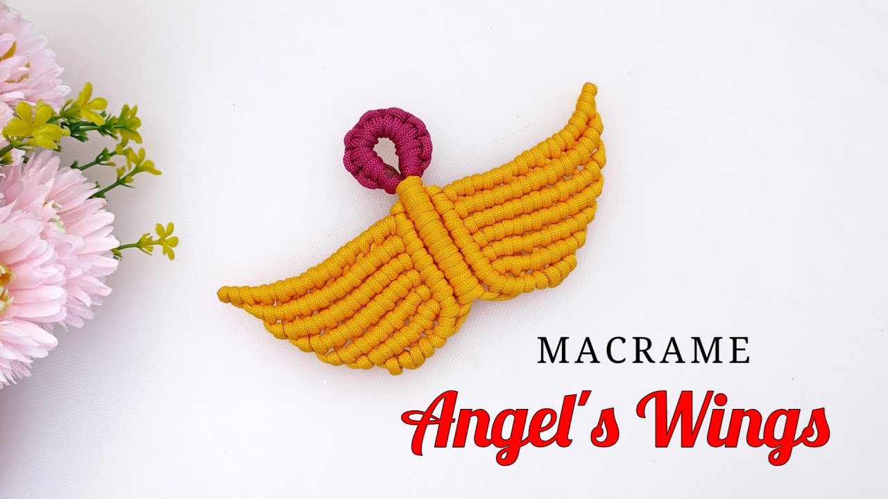 Macram&eacute; keychain Angel's Wings | Angel's wings Macram&eacute; Keychain for beginners