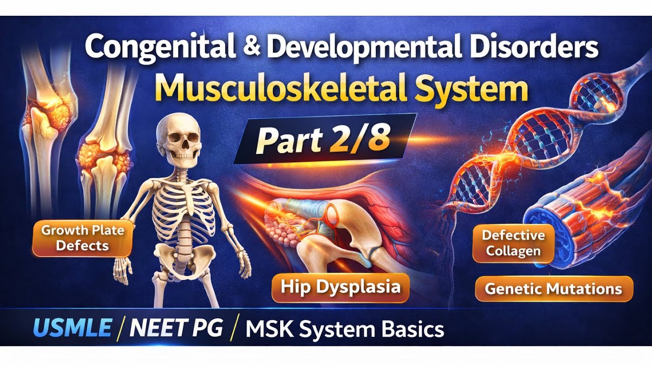 Congenital MSK Disorders | Achondroplasia, OI, DDH, Birth Injuries | USMLE Step 1 | Part 2/8