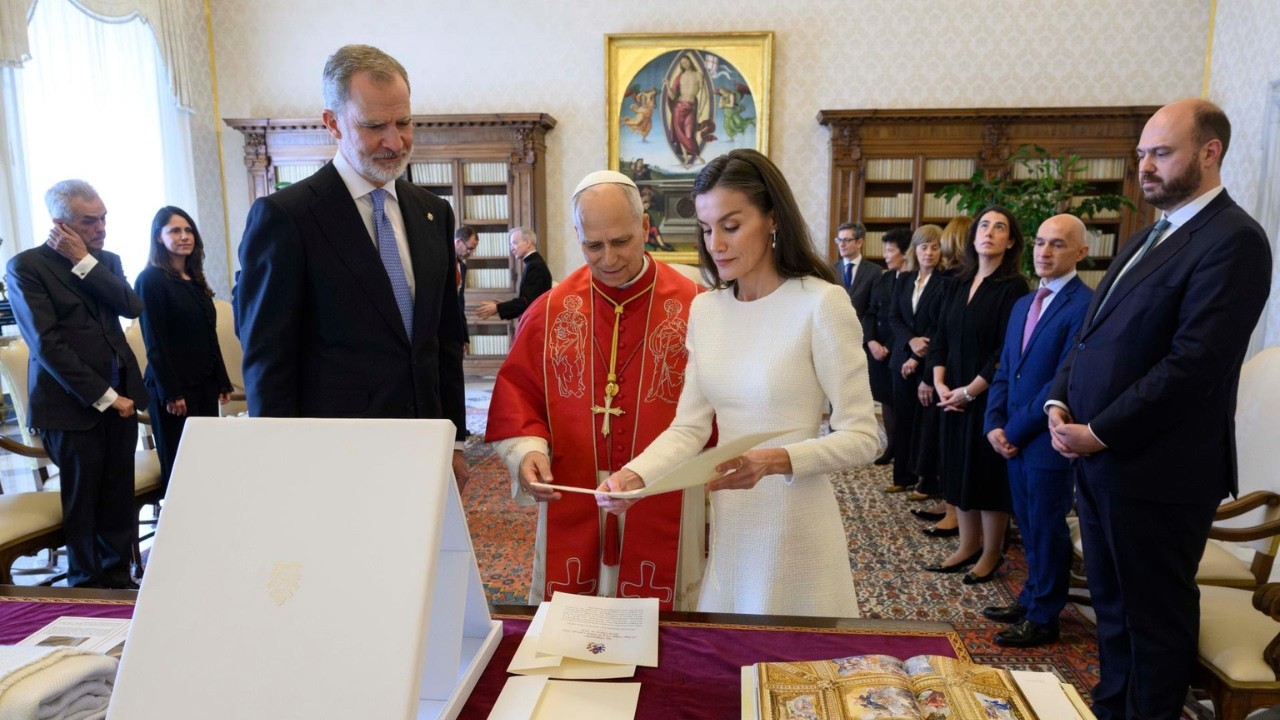 Pope meets with King Felipe VI and Queen Letizia of Spain