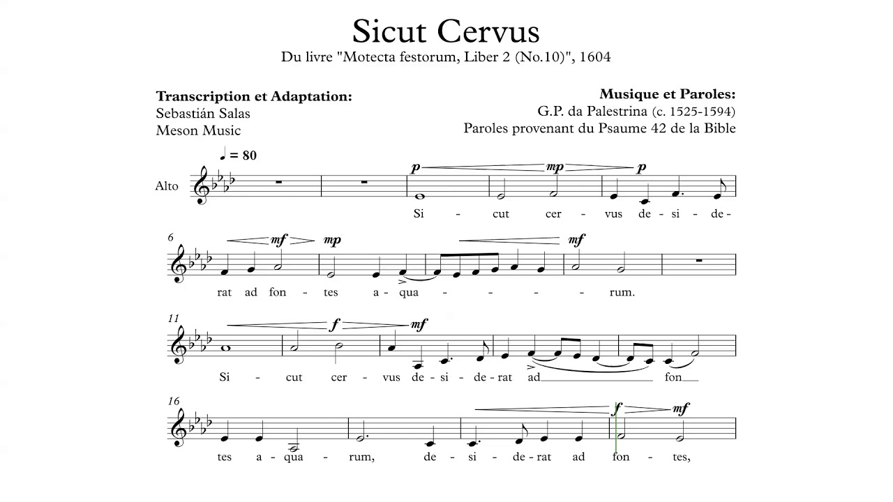Alto - Sicut Cervus, P.L. da Palestrina