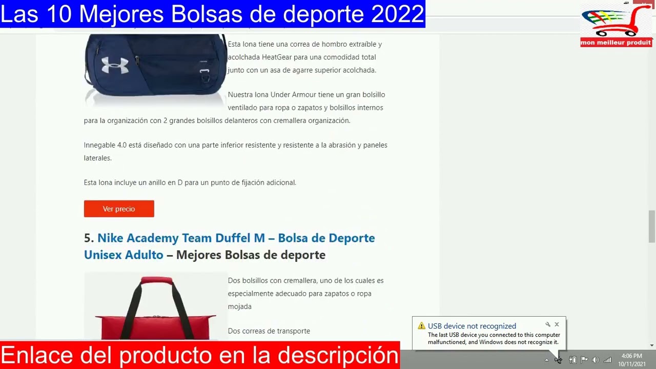 Las 10 Mejores Bolsas de deporte 2022