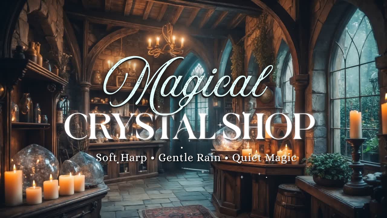 Magical Crystal Shop Ambience &mdash; Rainy Evening & Sparkling Crystals | Relax, Focus, Sleep