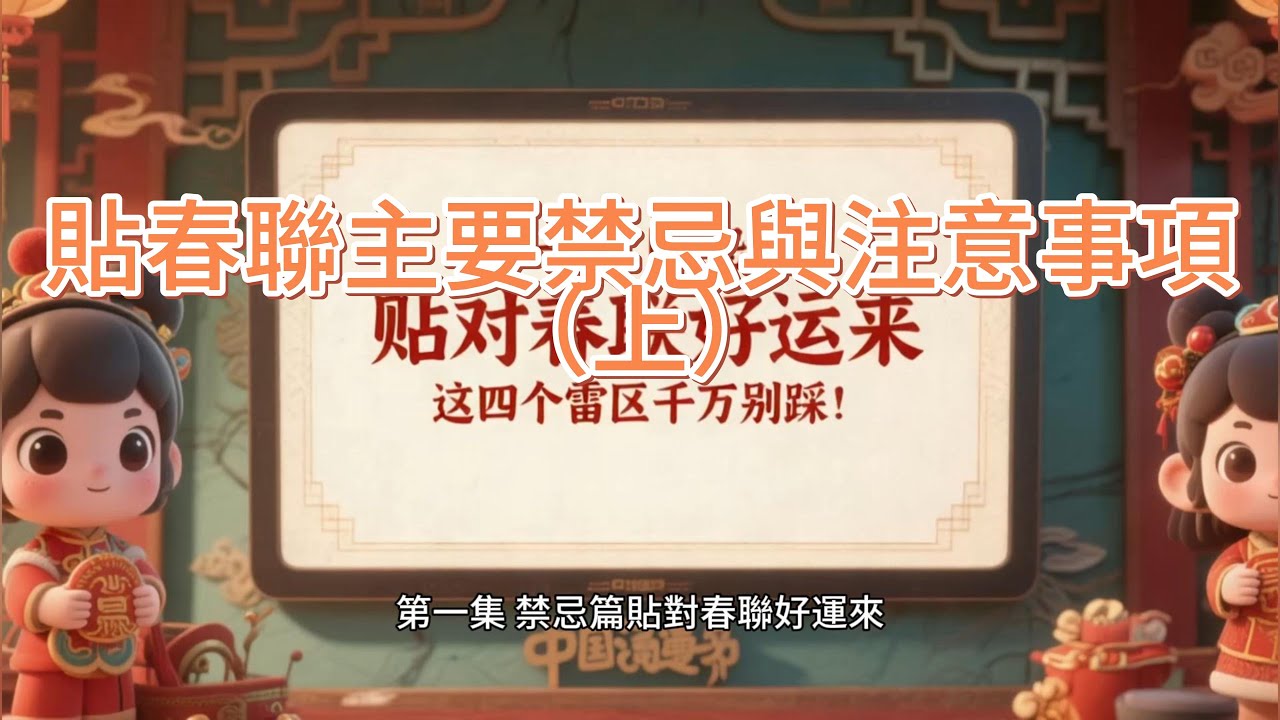 春聯禁忌（上）（民俗說明僅供參考）