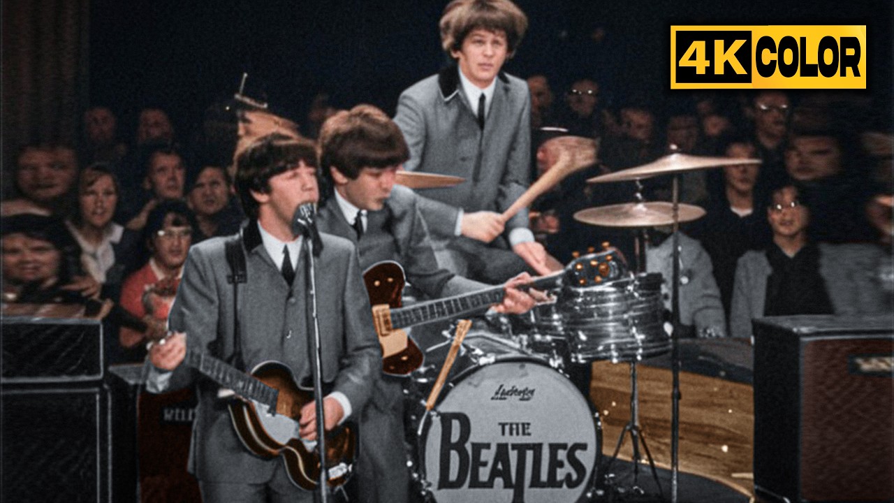 [4K Color] The Beatles Live At The Coliseum Washington DC