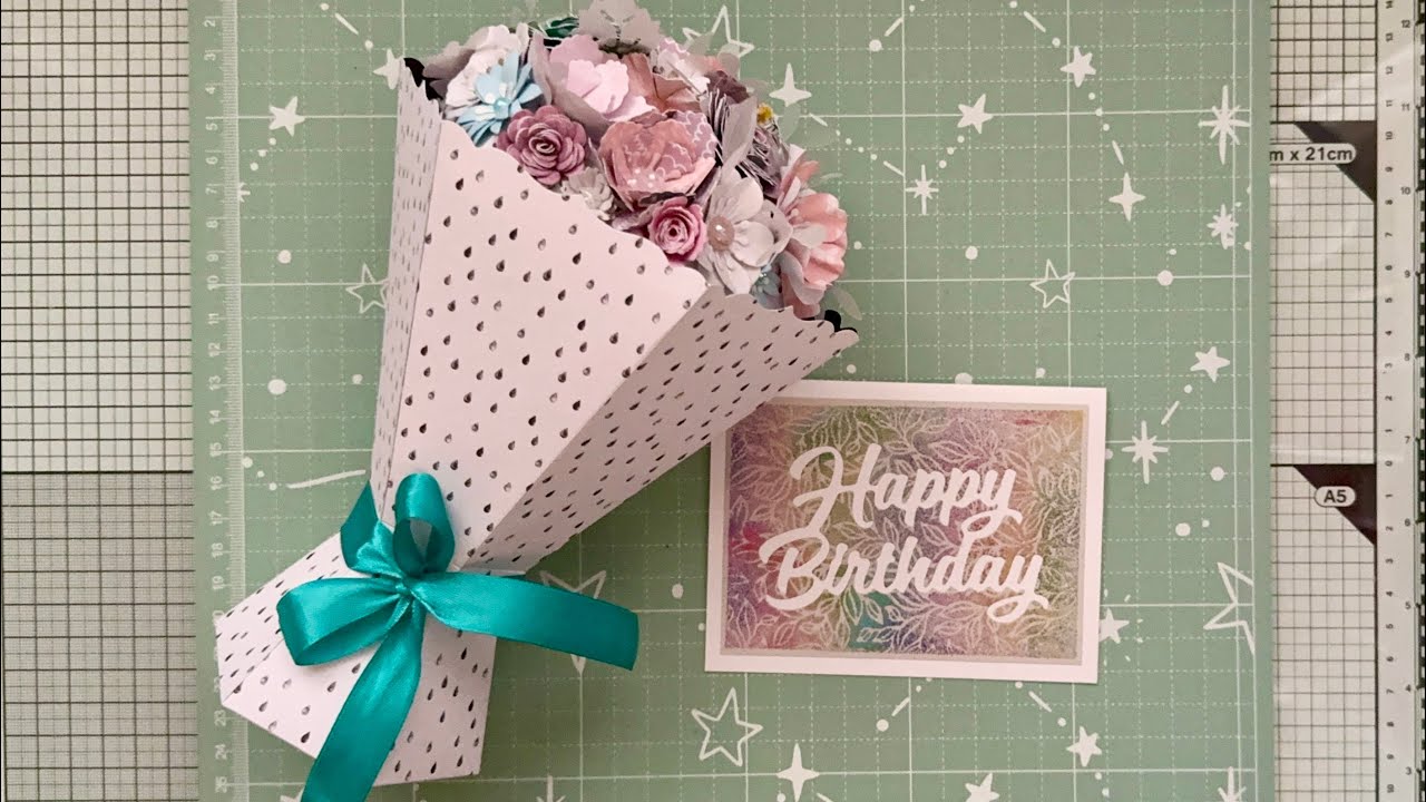 113- Boîte bouquet de fleurs 💐